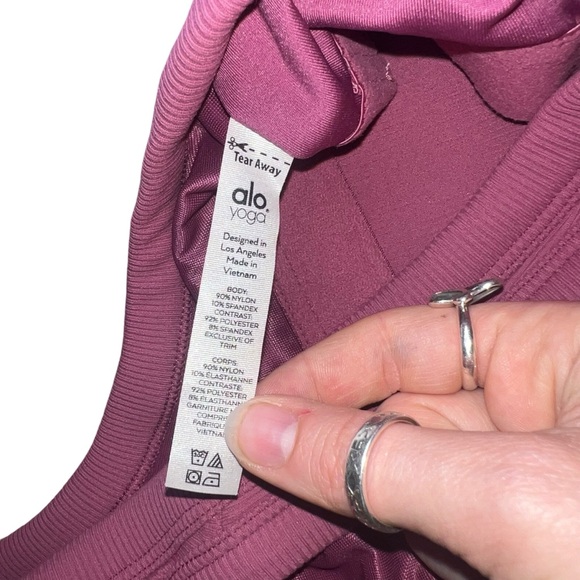 Alo Women’s Rib Support Tank Medium Black Plum - Picture 5 of 7